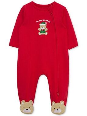 Little Me • NWT  'My First Christmas' Baby One-Piece Footed Sleeper
